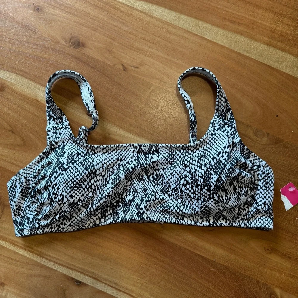 Xhilaration Monochrome Snake Print Bikini Top